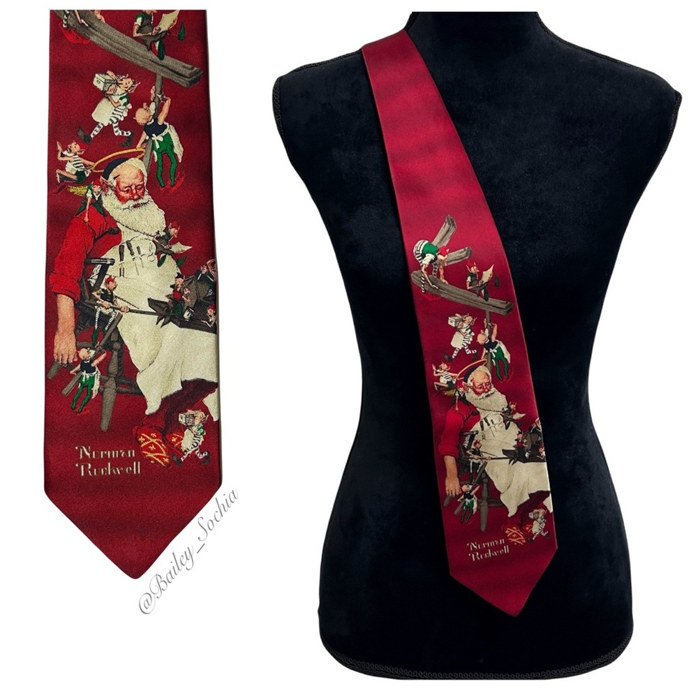 Hallmark Holiday Traditions Norman Rockwell Christmas Tie